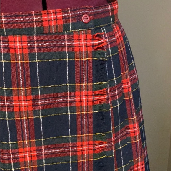 Vintage Workers Union Made Tartan Plaid Wrap Skirt - Picture 2 of 9
